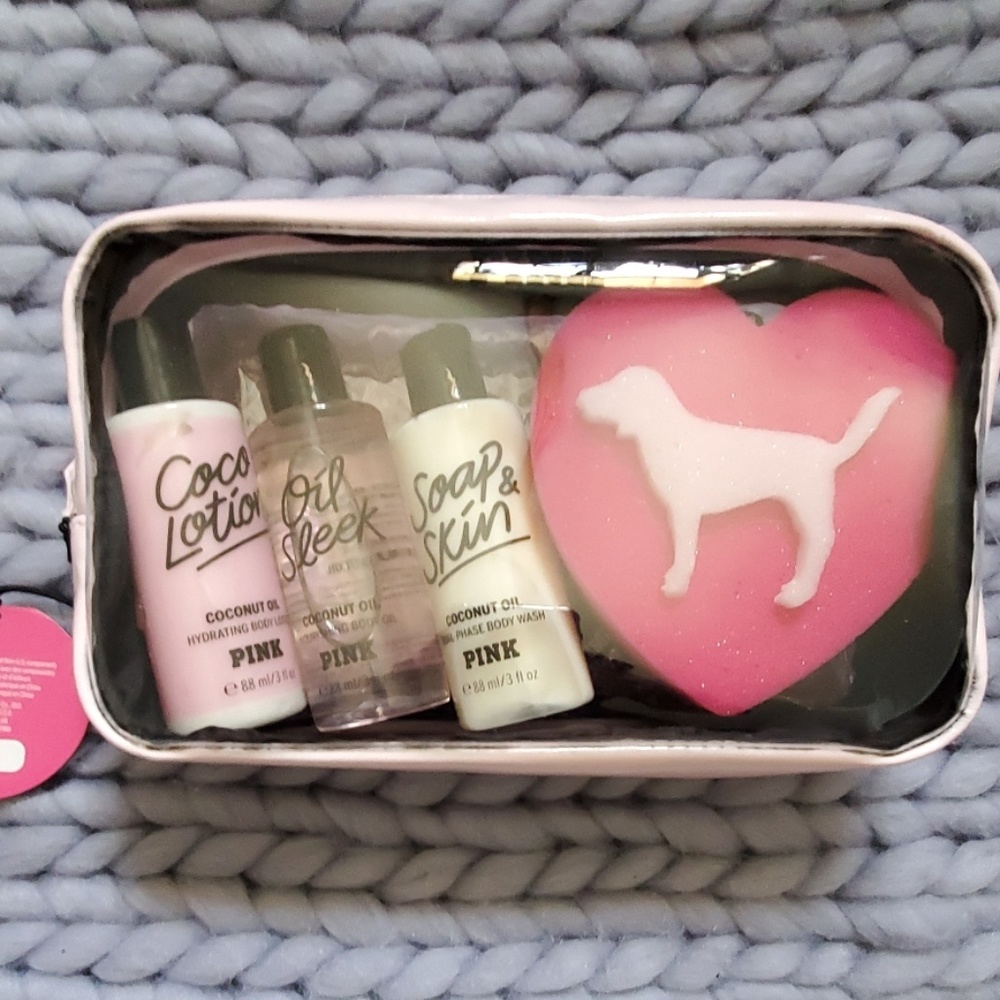 NEW PINK TRAVEL BODY CARE